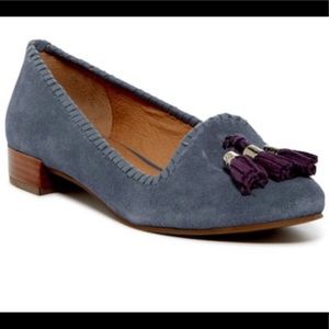 NWOT Jack Rogers Blue Suede Grace Loafers, Sz. 10